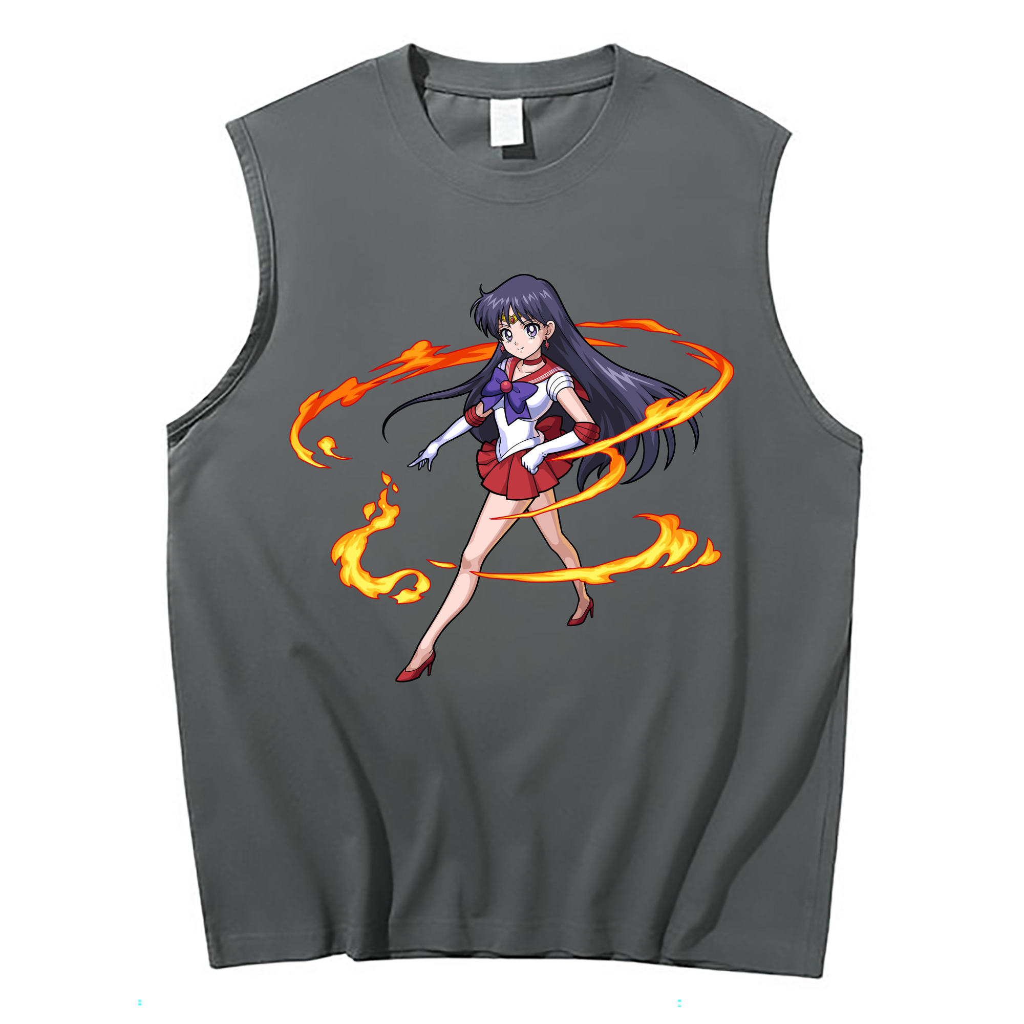 （画像用） 美少女戦士セーラームーン 火野レイ ひの レイ Sailor Moon Hino Rei （セーラーマーズ,Sailor Mars） コットン100％タンクトップ（フロントプリント）